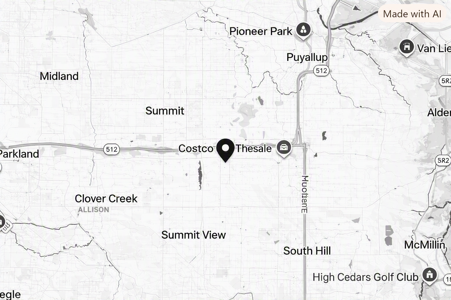 JVM Construction LLC location map in Puyallup, Washington
